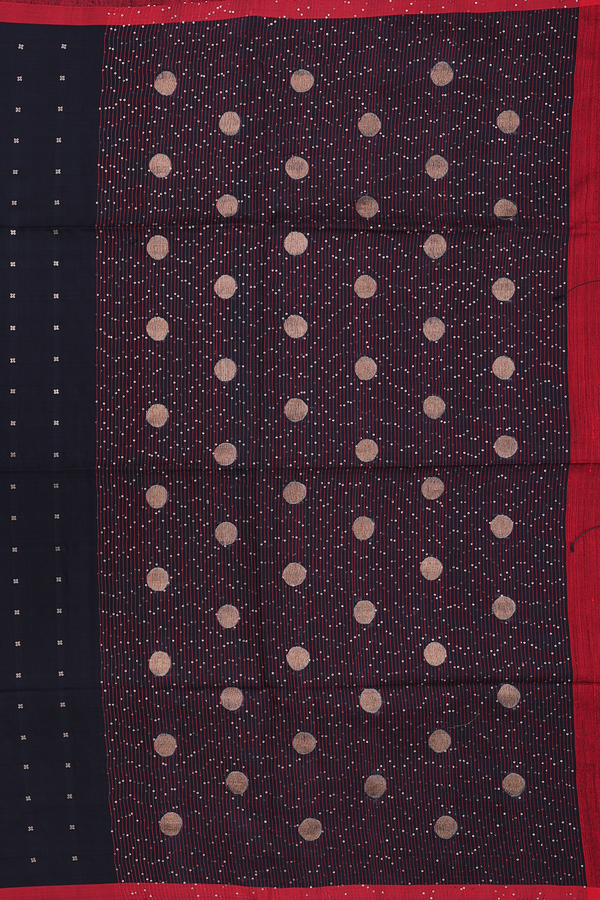 Bailu Silk Saree In Black With Chamki Work