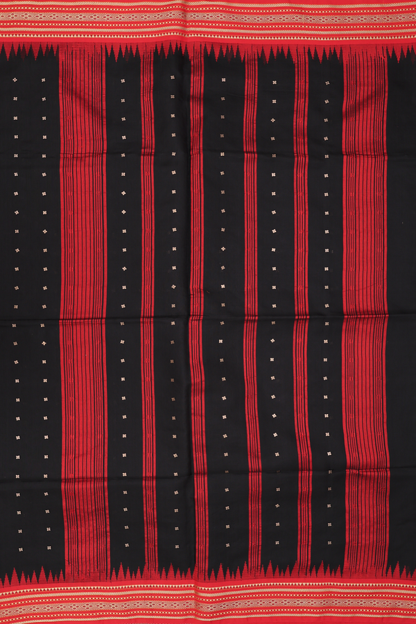 Bailu Silk Saree In Black With Chamki Work
