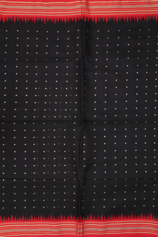 Bailu Silk Saree In Black With Chamki Work