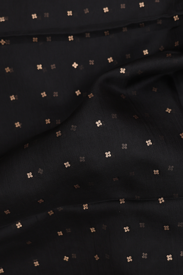 Bailu Silk Saree In Black With Chamki Work