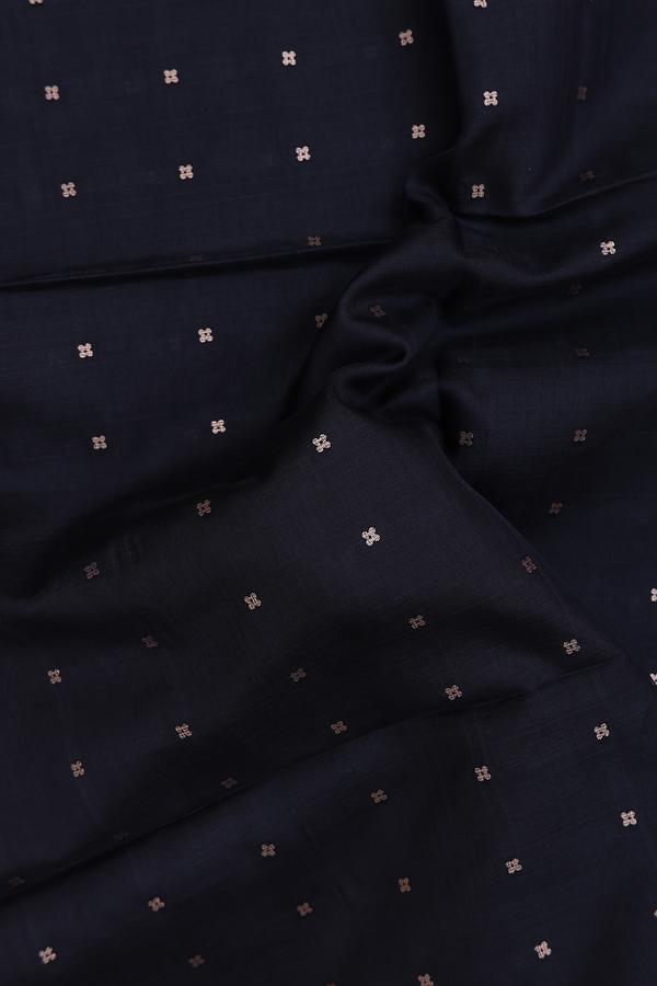 Bailu Silk Saree In Black With Chamki Work