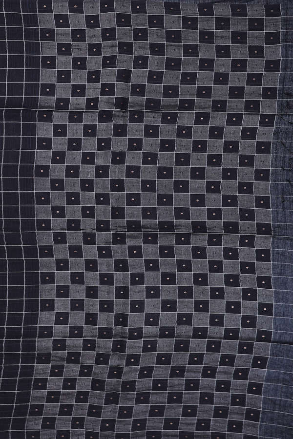 Bailu Silk Saree In Black With Checks Design