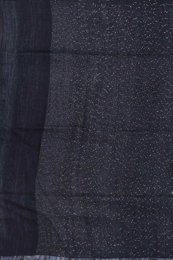 Bailu Silk Saree In Black With Floral Design