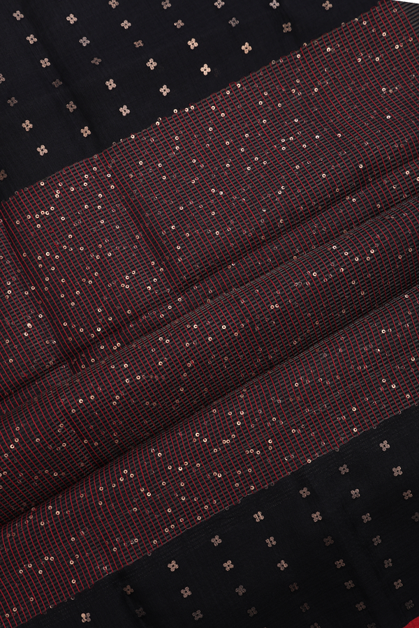 Bailu Silk Saree In Black With Zari Stripes Design