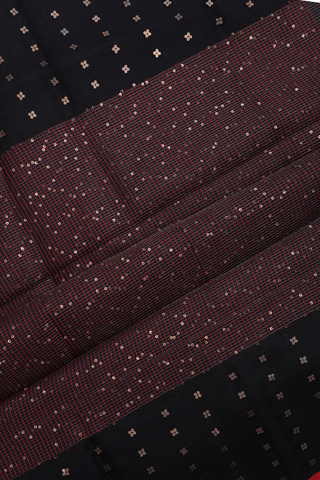 Bailu Silk Saree In Black With Zari Stripes Design