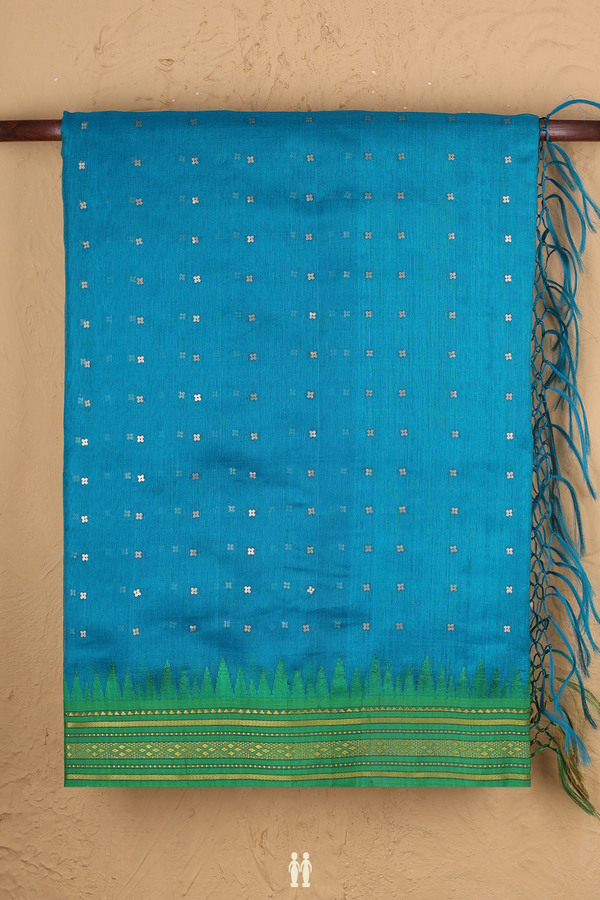 Bailu Silk Saree In Blue With Chamki Work