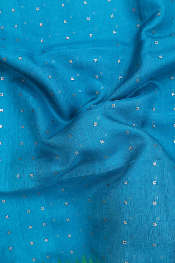 Bailu Silk Saree In Blue With Chamki Work