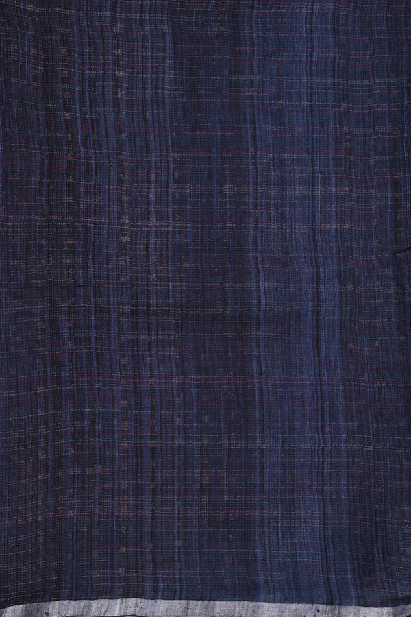 Bailu Silk Saree In Midnight Blue With Stripes Design