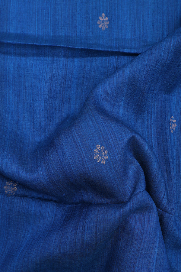 Bailu Silk Saree In Blue With Zari Buttas