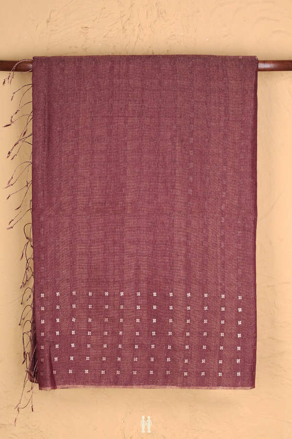 Bailu Silk Saree In Brown With Chamki Border