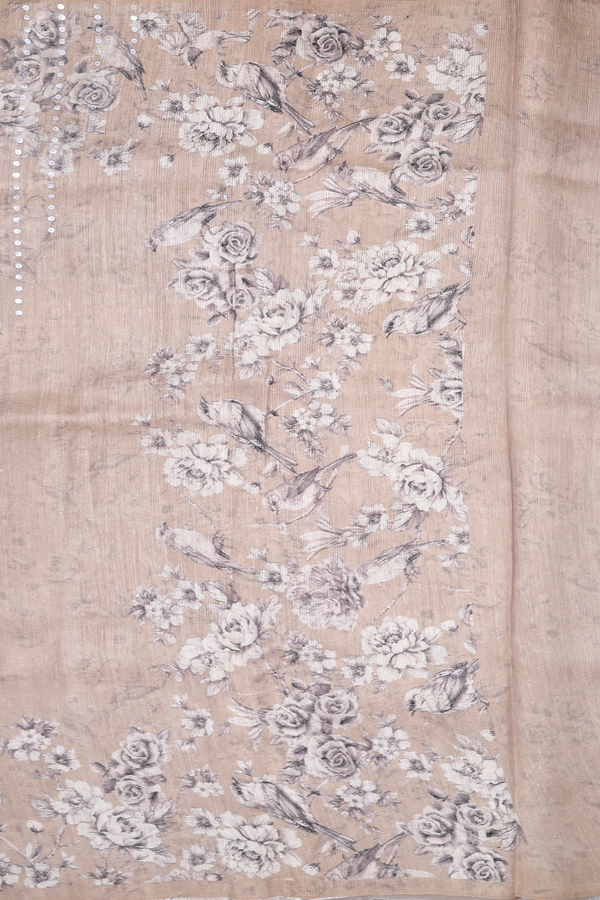 Bailu Silk Saree In Brown With Chamki Work