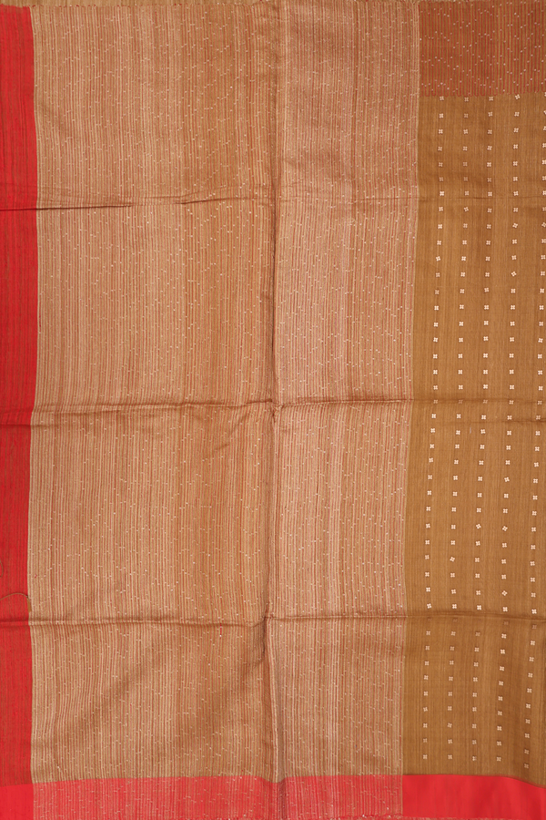 Bailu Silk Saree In Brown With Chamki Work