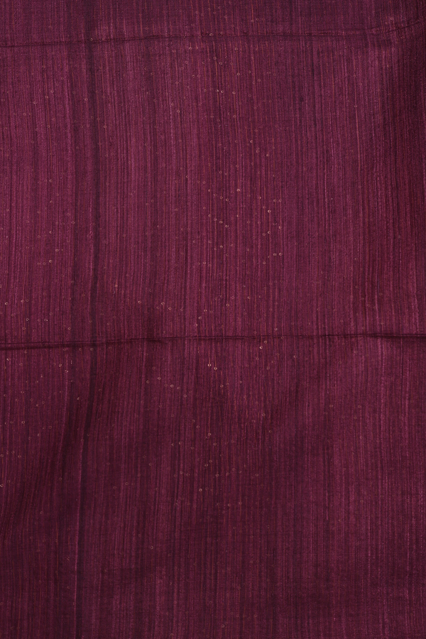Bailu Silk Saree In Plum Brown With Chamki Work