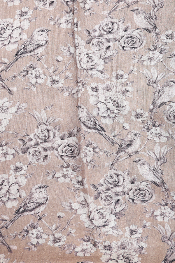 Bailu Silk Saree In Brown With Chamki Work