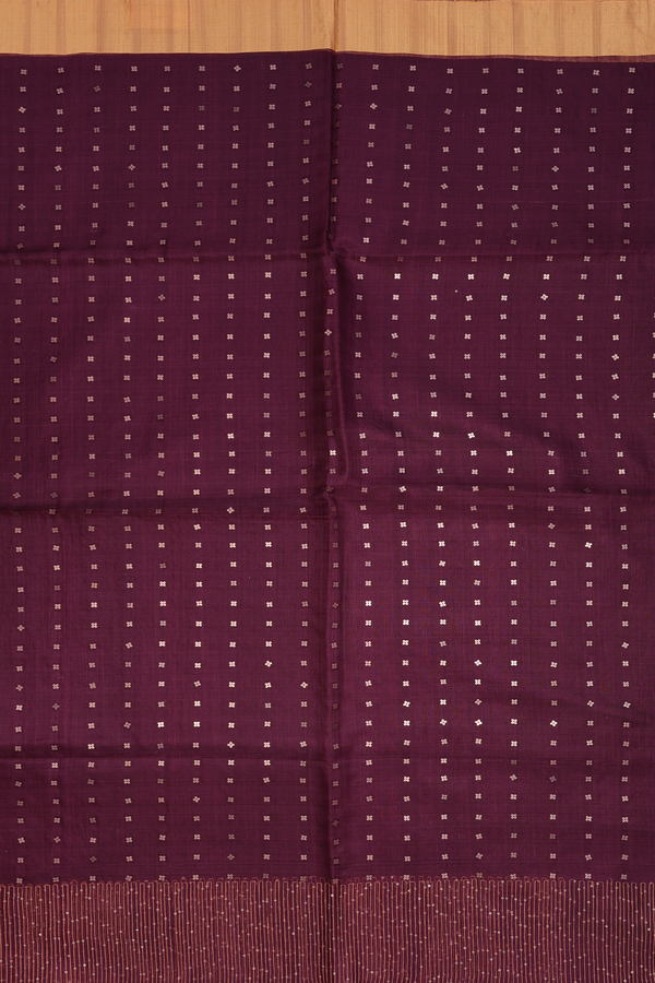 Bailu Silk Saree In Plum Brown With Chamki Work