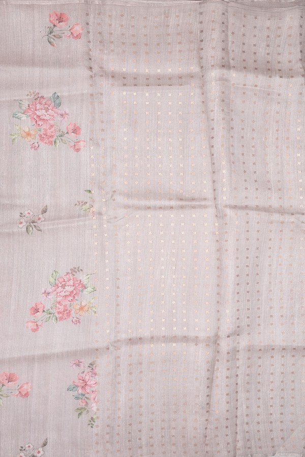 Bailu Silk Saree In Brown With Floral Printed Design