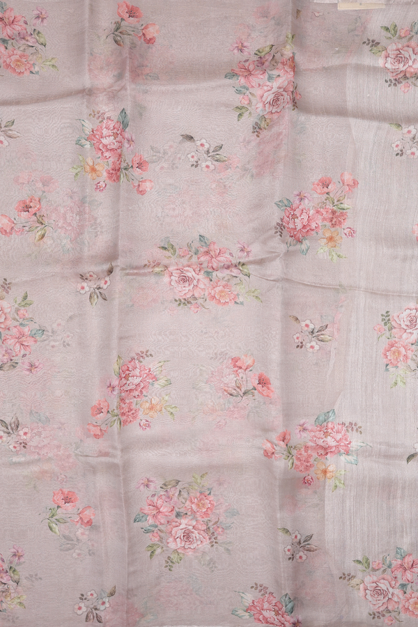 Bailu Silk Saree In Brown With Floral Printed Design