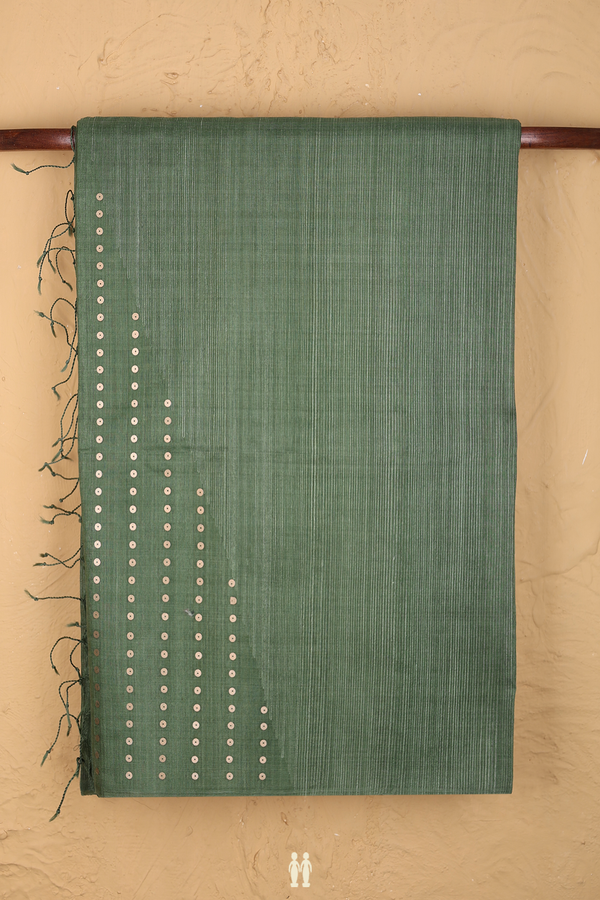 Bailu Silk Saree In Chalet Green With Chamki Work