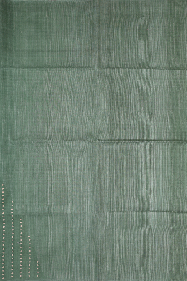 Bailu Silk Saree In Chalet Green With Chamki Work