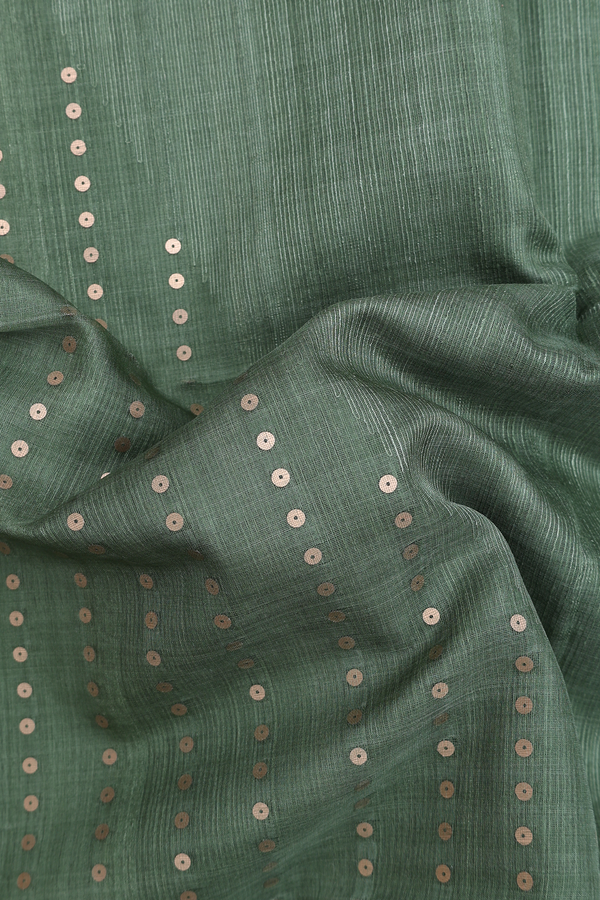 Bailu Silk Saree In Chalet Green With Chamki Work