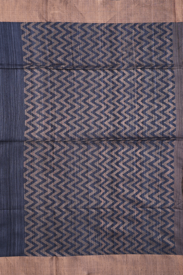 Bailu Silk Saree In Charcoal Grey With Zari Border