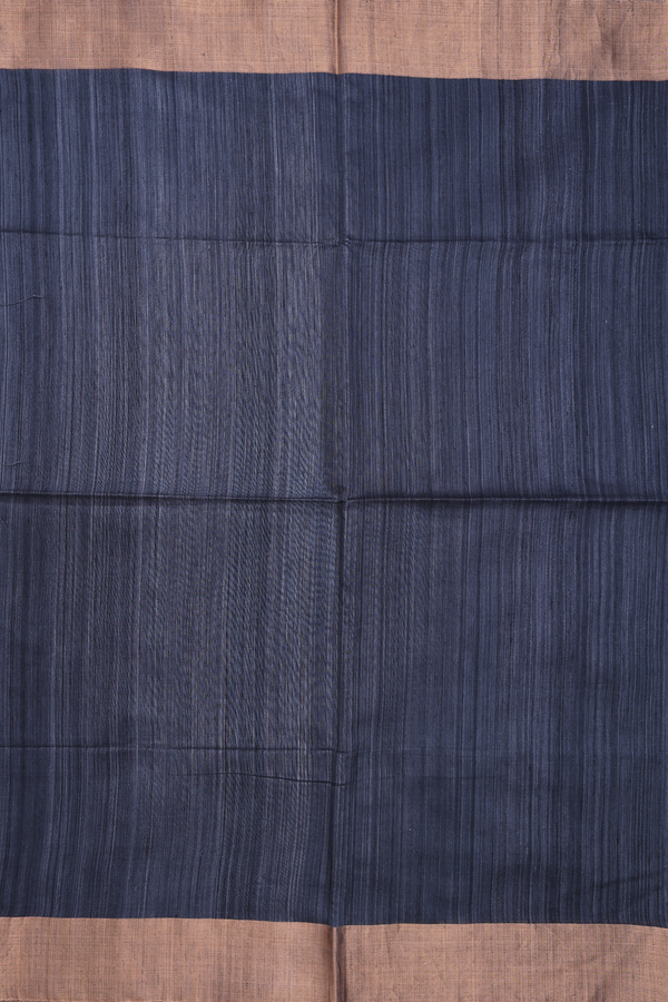 Bailu Silk Saree In Charcoal Grey With Zari Border