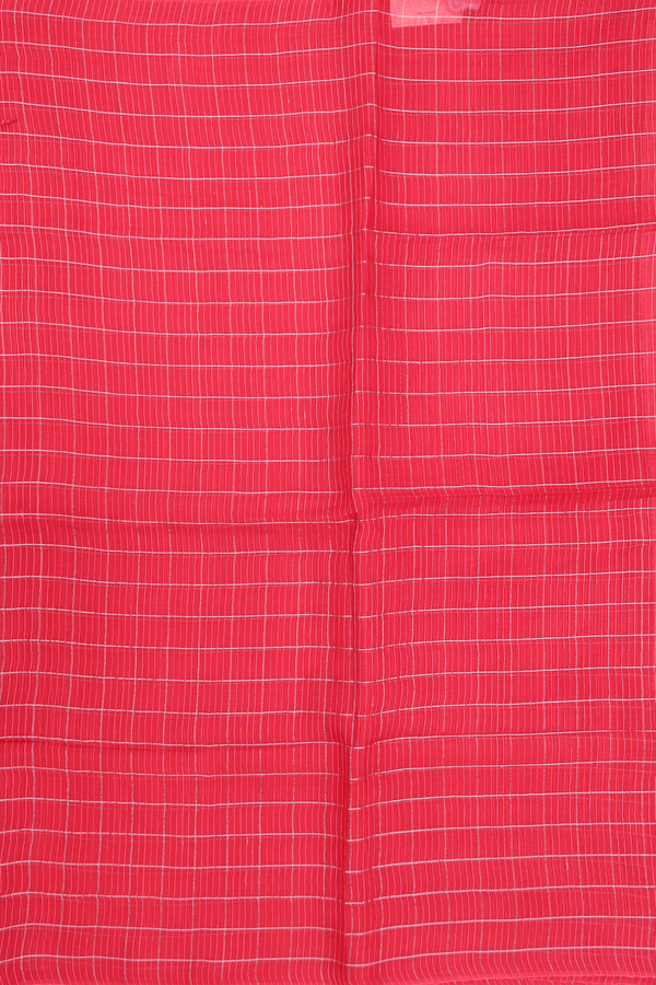 Bailu Silk Saree In Chilli Red With Checks Design