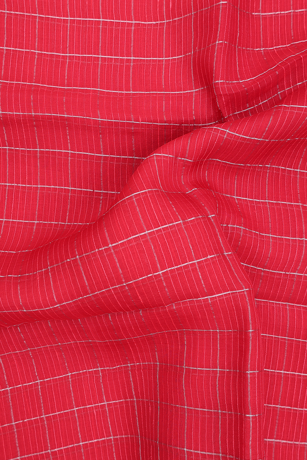 Bailu Silk Saree In Chilli Red With Checks Design