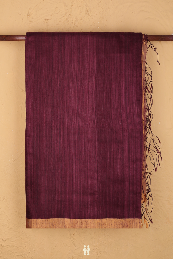 Bailu Silk Saree In Coffee Brown With Contrast Border