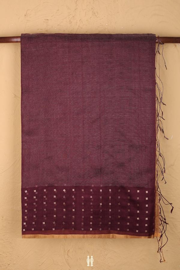 Bailu Silk Saree In Coffee Brown With Stripes Design