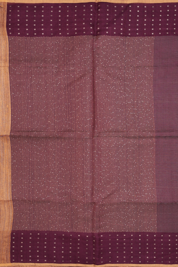 Bailu Silk Saree In Coffee Brown With Stripes Design
