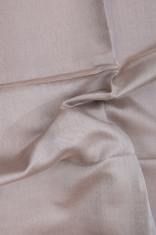 Bailu Silk Saree In Cream Color With Self Stripes Design