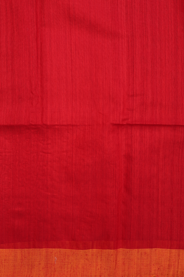 Bailu Silk Saree In Crimson Red With Chamki Work