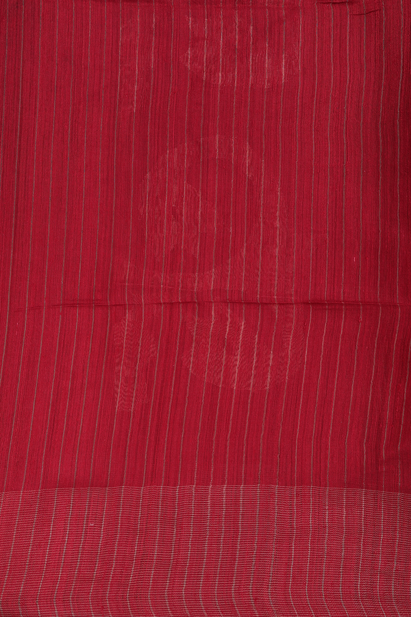 Bailu Silk Saree In Crimson Red With Zari Buttas