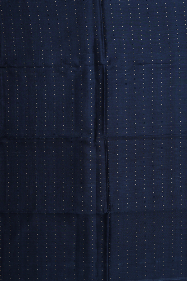 Bailu Silk Saree In Dark Prussian Blue With Chamki Work