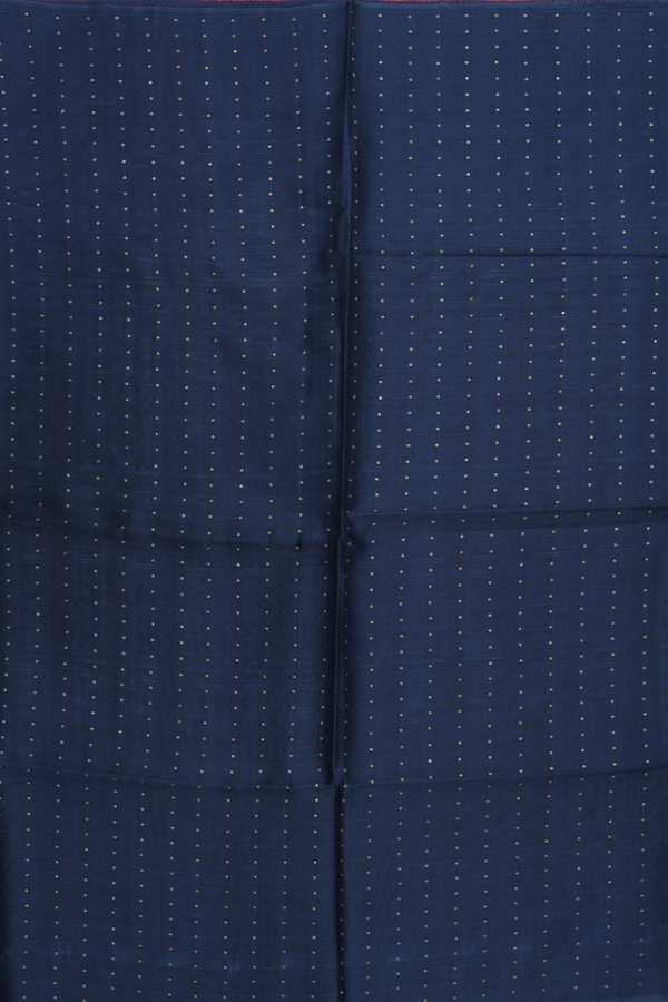 Bailu Silk Saree In Dark Prussian Blue With Chamki Work