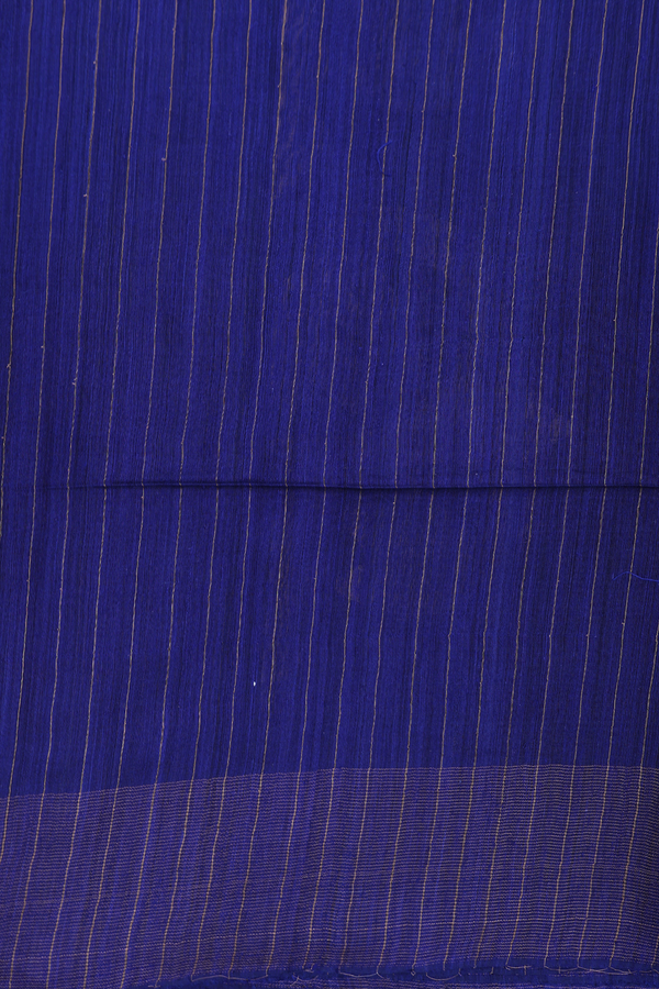 Bailu Silk Saree In Dark Royal Blue With Zari Buttas