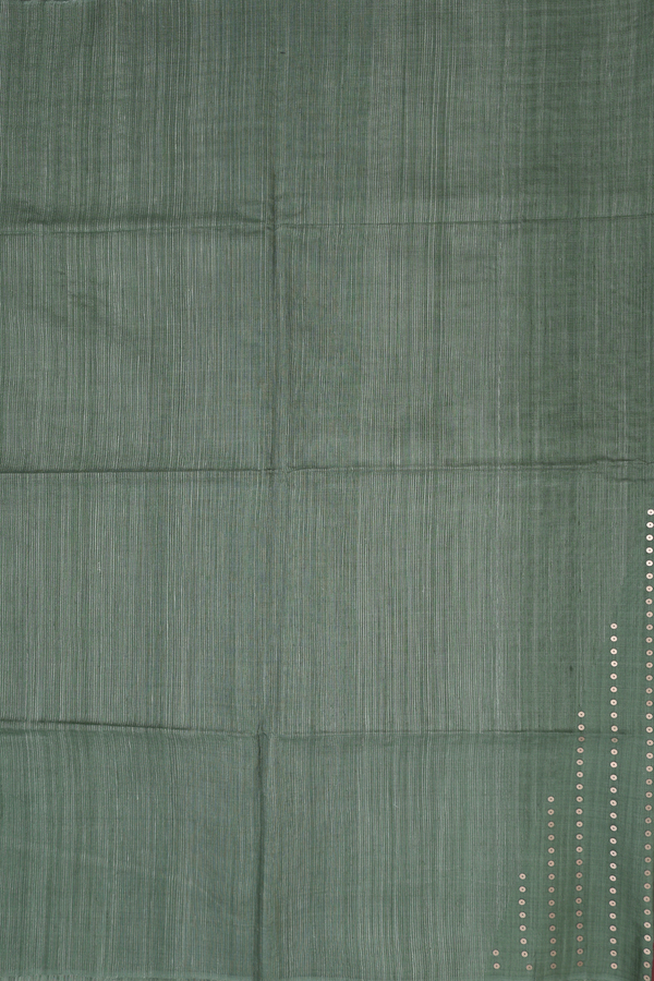 Bailu Silk Saree In Dusty Green With Chamki Work