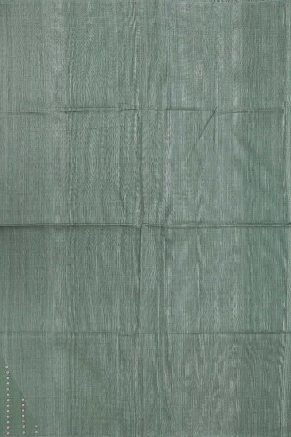 Bailu Silk Saree In Dusty Green With Chamki Work