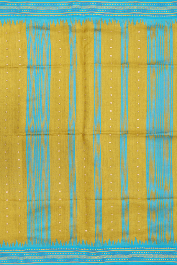 Bailu Silk Saree In Golden Yellow With Chamki Work