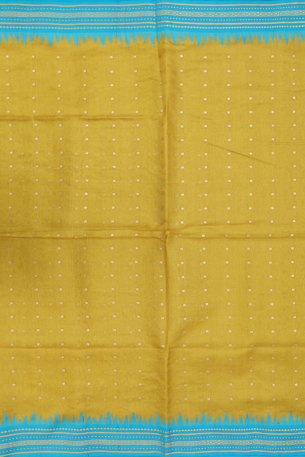 Bailu Silk Saree In Golden Yellow With Chamki Work