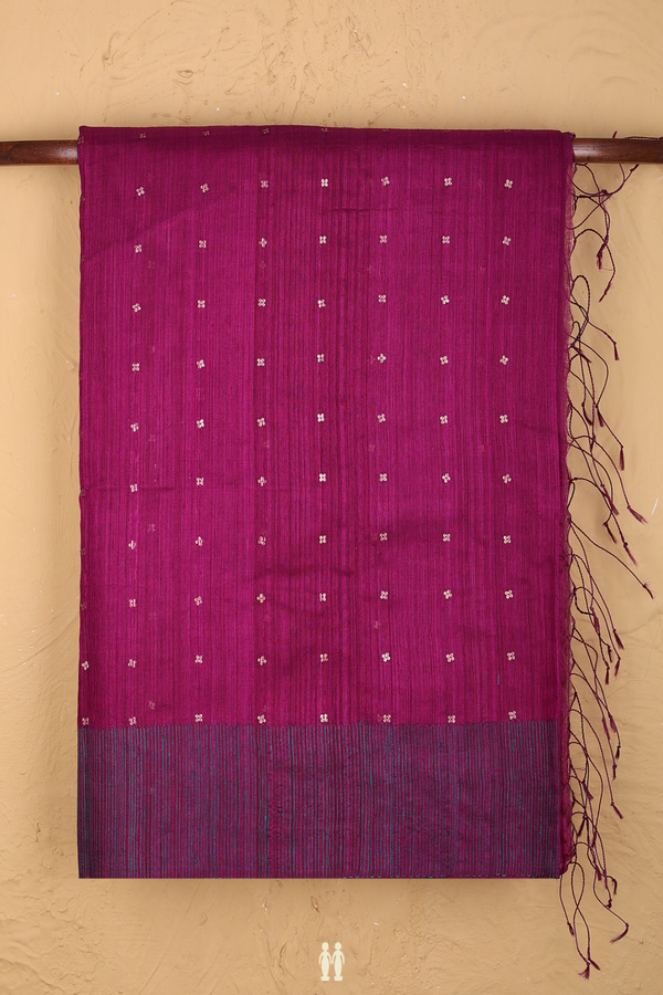 Bailu Silk Saree In Grape Purple With Chamki Work
