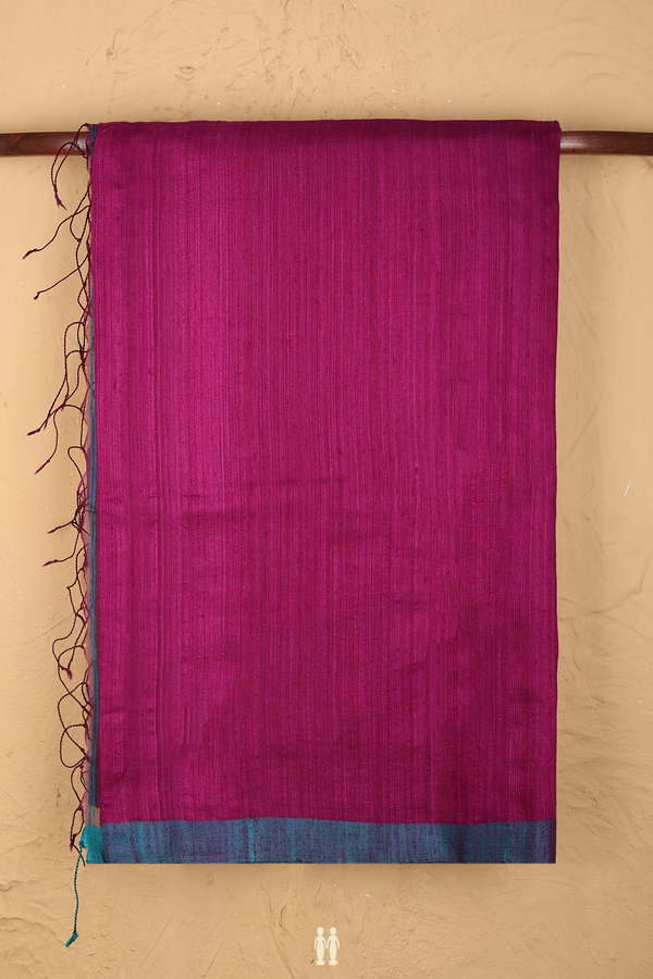Bailu Silk Saree In Grape Purple With Contrast Border