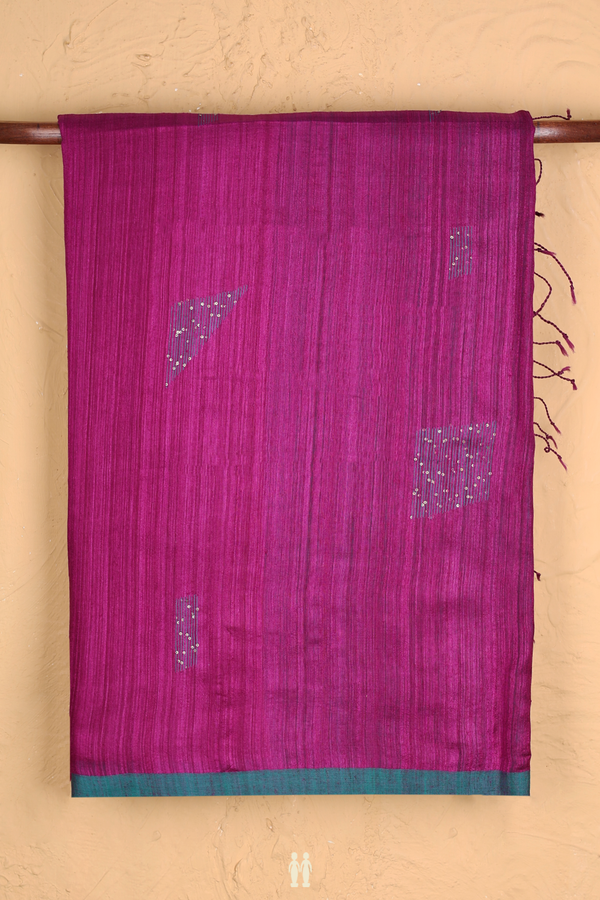 Bailu Silk Saree In Purple With Threadwork Design