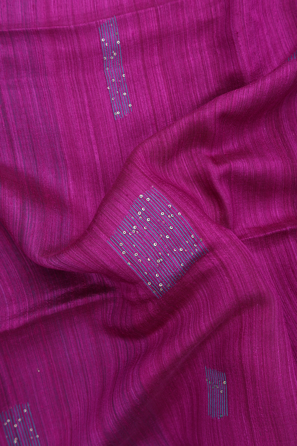 Bailu Silk Saree In Purple With Threadwork Design