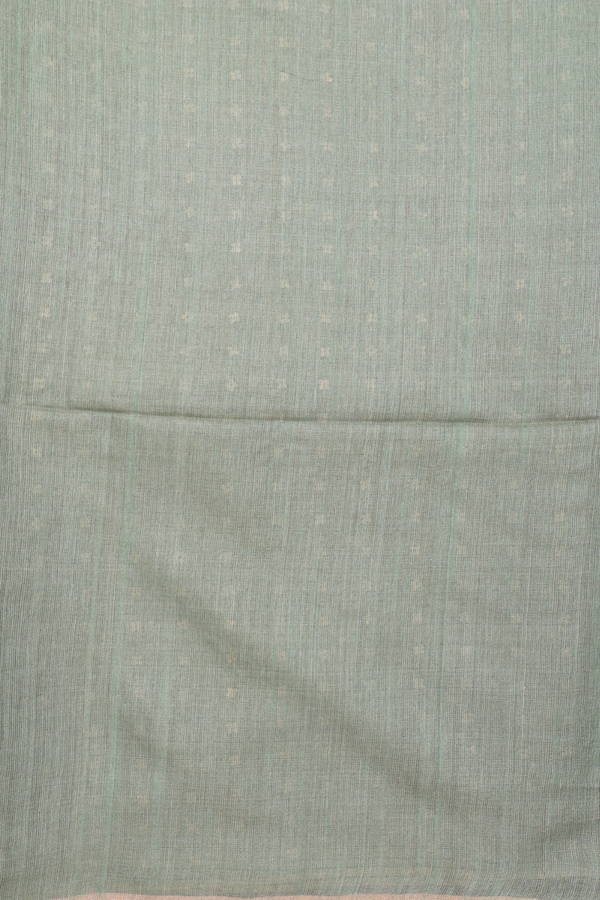 Bailu Silk Saree In Green With Chamki Border