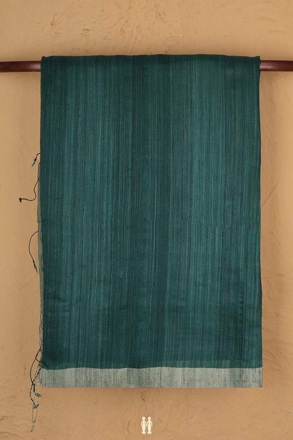 Bailu Silk Saree In Green With Contrast Border