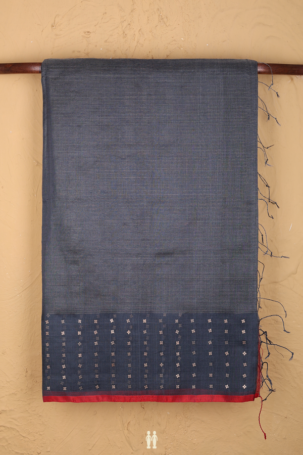 Bailu Silk Saree In Grey With Stripes Design