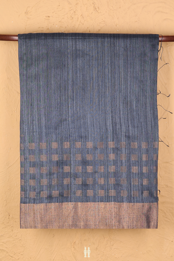 Bailu Silk Saree In Grey With Zari Border