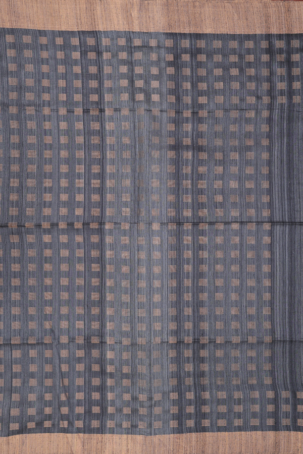 Bailu Silk Saree In Grey With Zari Border